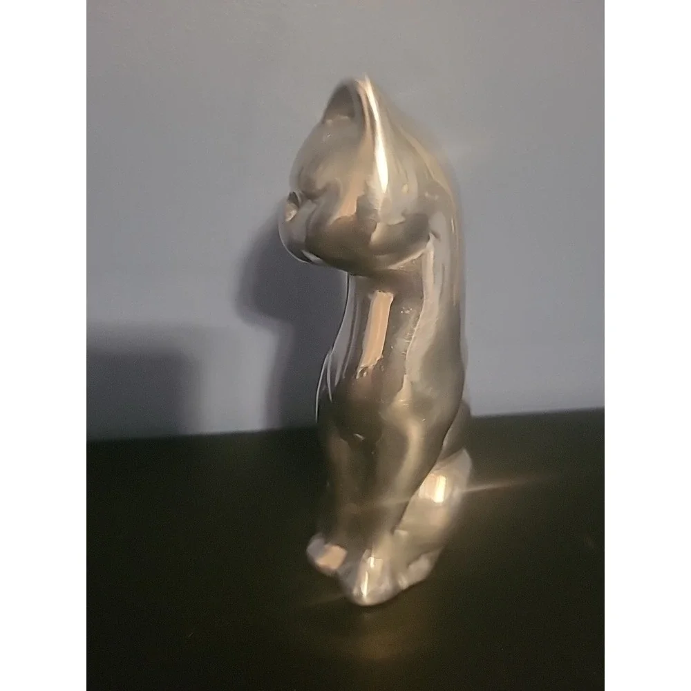 Hoselton Solid Aluminum Cat Sculpture Figurine Paperweight Signed 1236 Canada